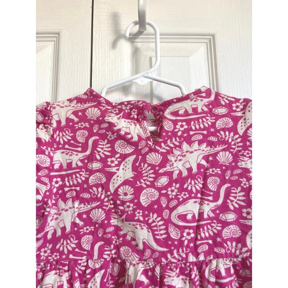 Mini Boden Pink and White Dinosaur Print Dress - Picture 6 of 9